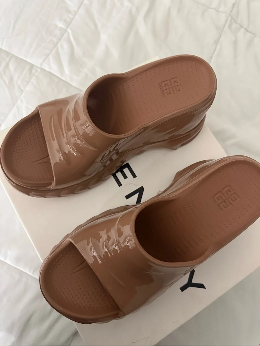 Givenchy Clay Marshmallow Wedge Slides